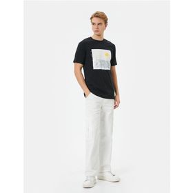 Koton 4SAM10059HK 999 Siyah Jersey Kısa Kollu Erkek T-shirt