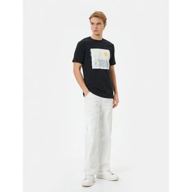 Koton 4SAM10059HK 999 Siyah Jersey Kısa Kollu Erkek T-shirt