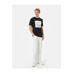 Koton 4SAM10059HK 999 Siyah Jersey Kısa Kollu Erkek T-shirt