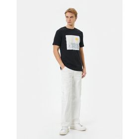 Koton 4SAM10059HK 999 Siyah Jersey Kısa Kollu Erkek T-shirt