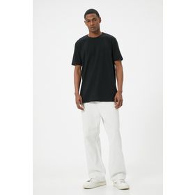 Koton 4SAM10062HK 875 Haki Pamuk Jersey Kısa Kollu Basic Erkek T-shirt