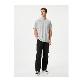 Koton 4SAM10075HK 031 Gri Basic Cep Detaylı Erkek T-shirt