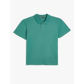 Koton 4SAM10113MK 786 Yeşil Pamuk Jersey Kısa Kollu Polo Yaka Basic Erkek T-shirt