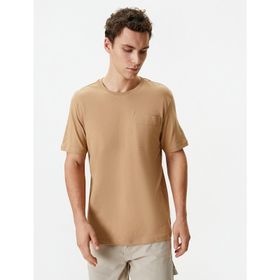 Koton 4SAM10228HK Deve Tüyü Erkek T-shirt