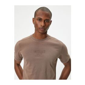 Koton 4SAM10247HK Kahverengi Erkek T-Shirt