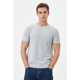 Koton 4SAM10279HK Gri Dokulu Erkek T-shirt