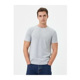 Koton 4SAM10279HK Gri Dokulu Erkek T-shirt