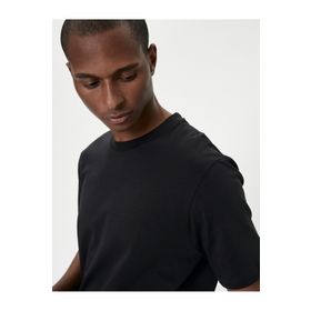 Koton 4SAM10281HK Siyah Basic Bisiklet Yaka Erkek T-shirt