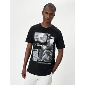 Koton 4SAM10292HK Siyah Baskılı Erkek T-shirt