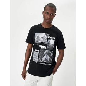 Koton 4SAM10292HK Siyah Baskılı Erkek T-shirt
