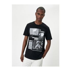 Koton 4SAM10292HK Siyah Baskılı Erkek T-shirt
