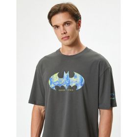 Koton 4SAM10823HK 931 Antrasit Jersey Kısa Kollu Erkek T-shirt