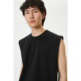 Koton 4SAM30005MK 050 Bej Pamuk Jersey Kolsuz Erkek T-shirt