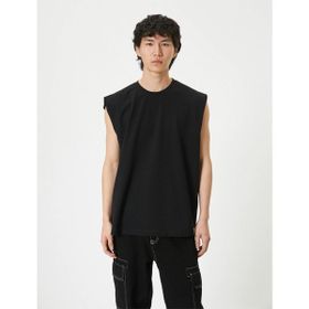 Koton 4SAM30005MK 999 Siyah Pamuk Jersey Kolsuz Erkek T-shirt