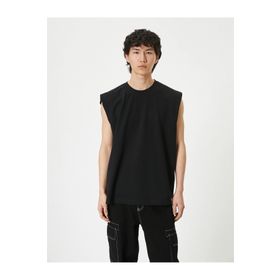 Koton 4SAM30005MK 999 Siyah Pamuk Jersey Kolsuz Erkek T-shirt