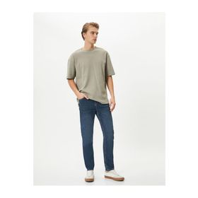 Koton 4SAM40041ND 741 Koyu İndigo Denim Pamuk Erkek Pantolon