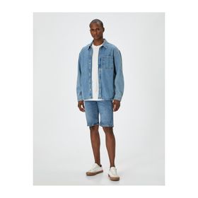 Koton 4SAM40310ND 740 Orta İndigo Denim Erkek Şort