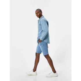 Koton 4SAM40311ND 600 Açık Indigo Denim Erkek Şort