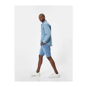 Koton 4SAM40311ND 600 Açık Indigo Denim Erkek Şort