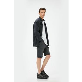 Koton 4SAM40315ND 027 Gri Denim Erkek Şort