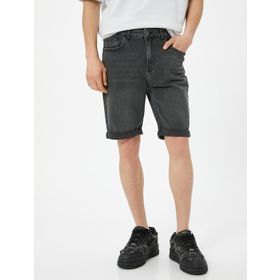 Koton 4SAM40315ND 027 Gri Denim Erkek Şort