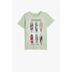 Koton 4SKB10089TK 786 Yeşil Jersey Kısa Kollu Erkek Çocuk T-shirt