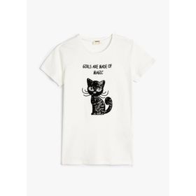Koton 4SKG10052AK Ekru Kadın T-shirt