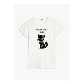 Koton 4SKG10052AK Ekru Kadın T-shirt