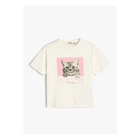 Koton 4SKG10067AK Ekru Kadın T-shirt