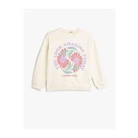 Koton 4SKG10146AK Bej Kız Çocuk Sweatshirt