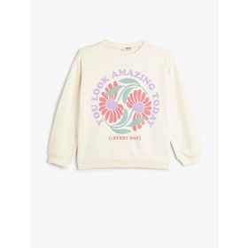 Koton 4SKG10146AK Bej Kız Çocuk Sweatshirt