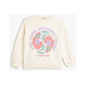Koton 4SKG10146AK Bej Kız Çocuk Sweatshirt