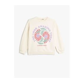 Koton 4SKG10146AK Bej Kız Çocuk Sweatshirt