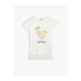 Koton 4SKG10222AK Ekru Kız Çocuk T-Shirt