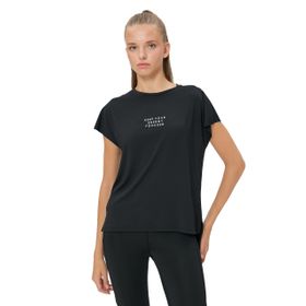 Koton 4WAK10007NK Siyah Slogan Baskılı Kadın T-shirt
