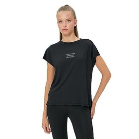 Koton 4WAK10007NK Siyah Slogan Baskılı Kadın T-shirt
