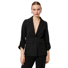 Koton 4WAK10017EK Siyah Katlamalı Kadın Blazer Ceket