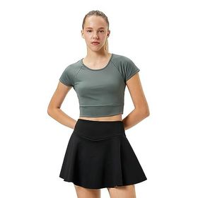 Koton 4WAK10030NK Yeşil Beli Bağlamalı Kadın T-shirt