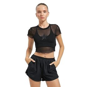 Koton 4WAK10092NK Siyah Tül Detaylı Kadın T-shirt