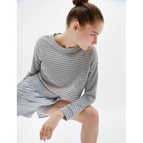 Koton 4WAK10107NK Gri Delikli Crop Kadın T-shirt