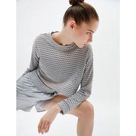 Koton 4WAK10107NK Gri Delikli Crop Kadın T-shirt