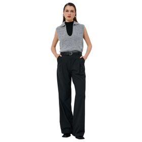 Koton 4WAK20040HT Gri Polo Yaka Kadın Yelek