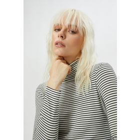Koton 4WAK50006EK Siyah Beyaz Çizgili Kadın T-Shirt