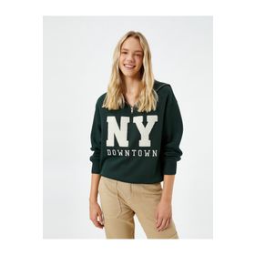 Koton 4WAL10002IK Yeşil Kadın Sweatshirt