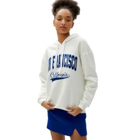 Koton 4WAL10016IK Uzun Kollu Ribanalı Ekru Kadın Sweatshirt