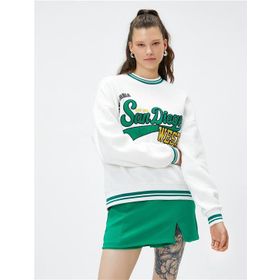 Koton 4WAL10018IK Ekru Kadın Sweatshırt