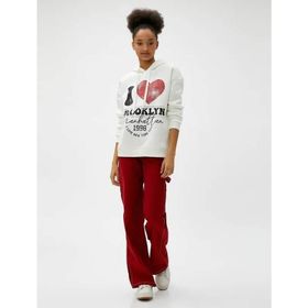 Koton 4WAL10042IK Desenli Ekru Kadın Sweatshirt