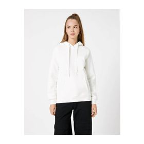 Koton 4WAL10051IK Ekru Kapüşonlu Kadın Sweatshirt
