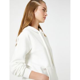 Koton 4WAL10051IK Ekru Kapüşonlu Kadın Sweatshirt