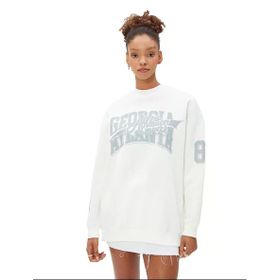 Koton 4WAL10055IK Georgia Atlanta Baskılı Beyaz Kadın Sweatshirt